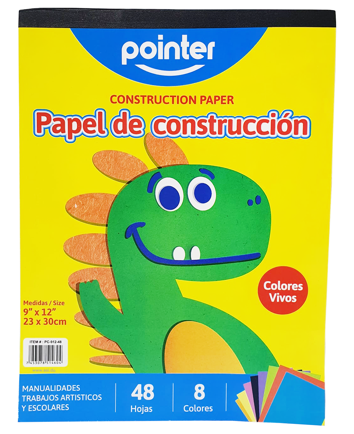 Papel Construcción 9" x 12", 48 Hojas - Pointer PC-912-48