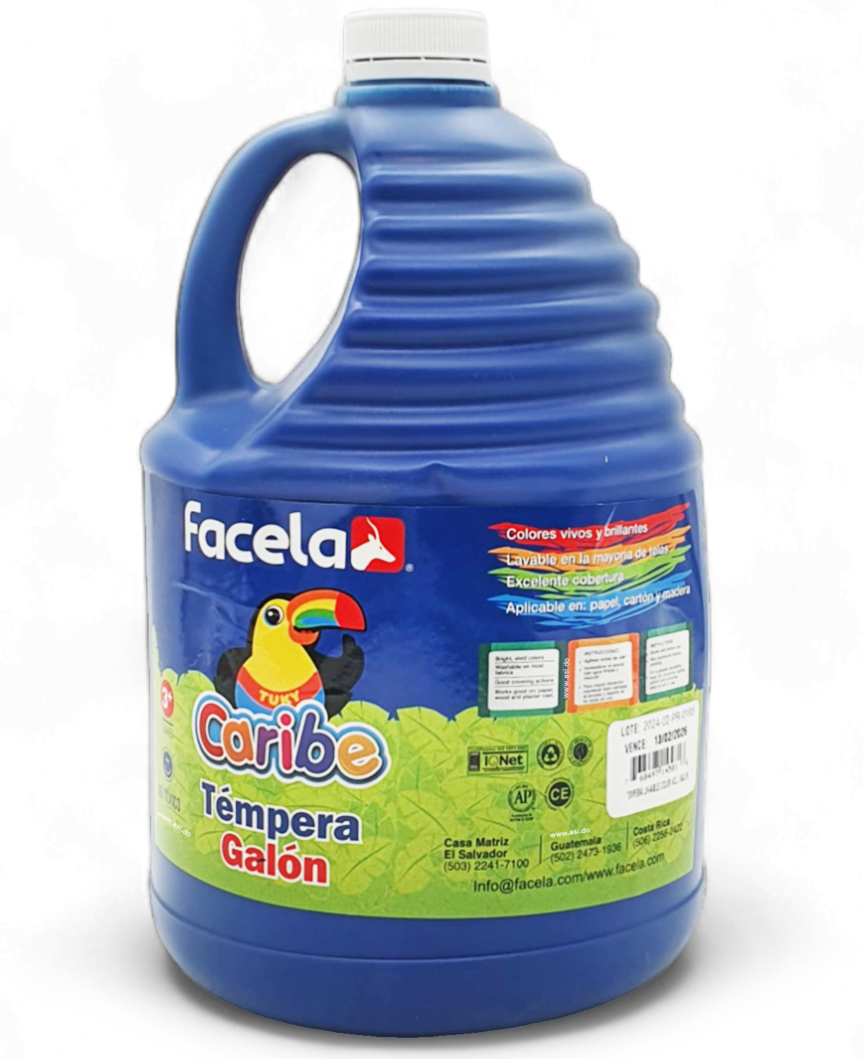 Galón de Pintura Témpera Lavable, Azul