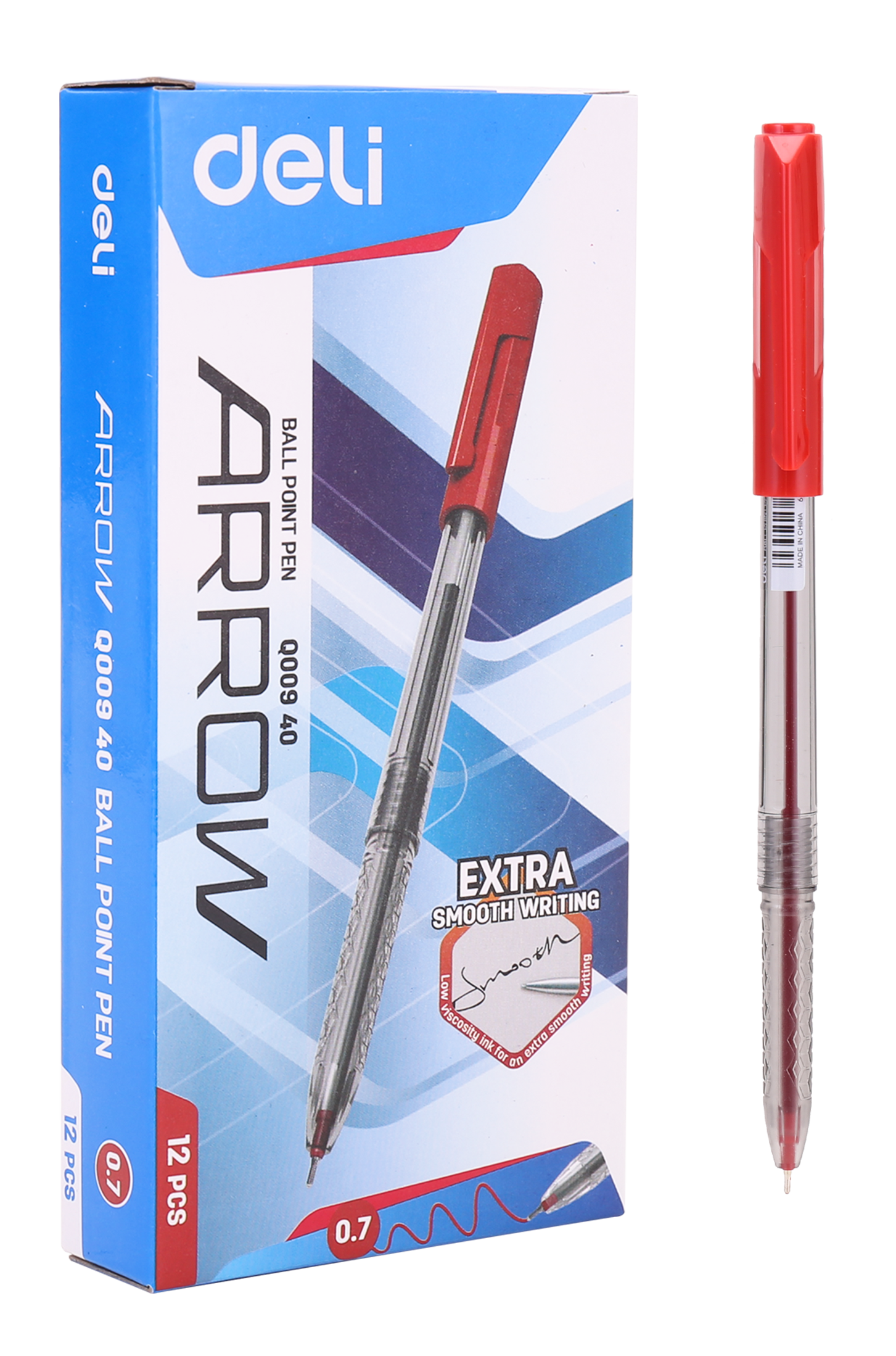 Bolígrafo Deli Arrow 0.7mm - Rojo