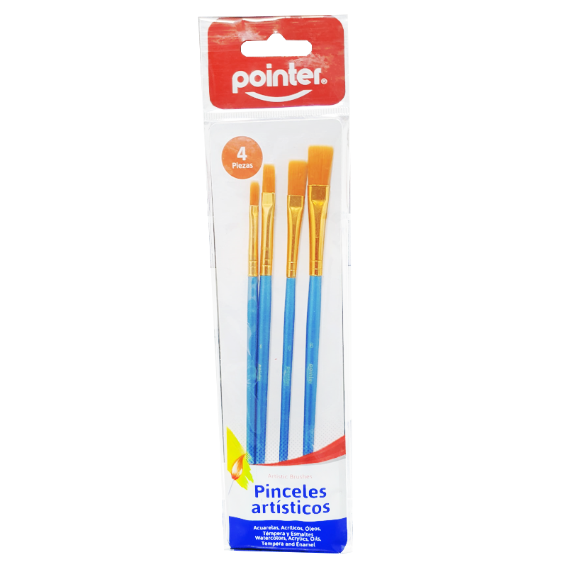 Pinceles Artísticos, 4 Piezas - Pointer DCC-202