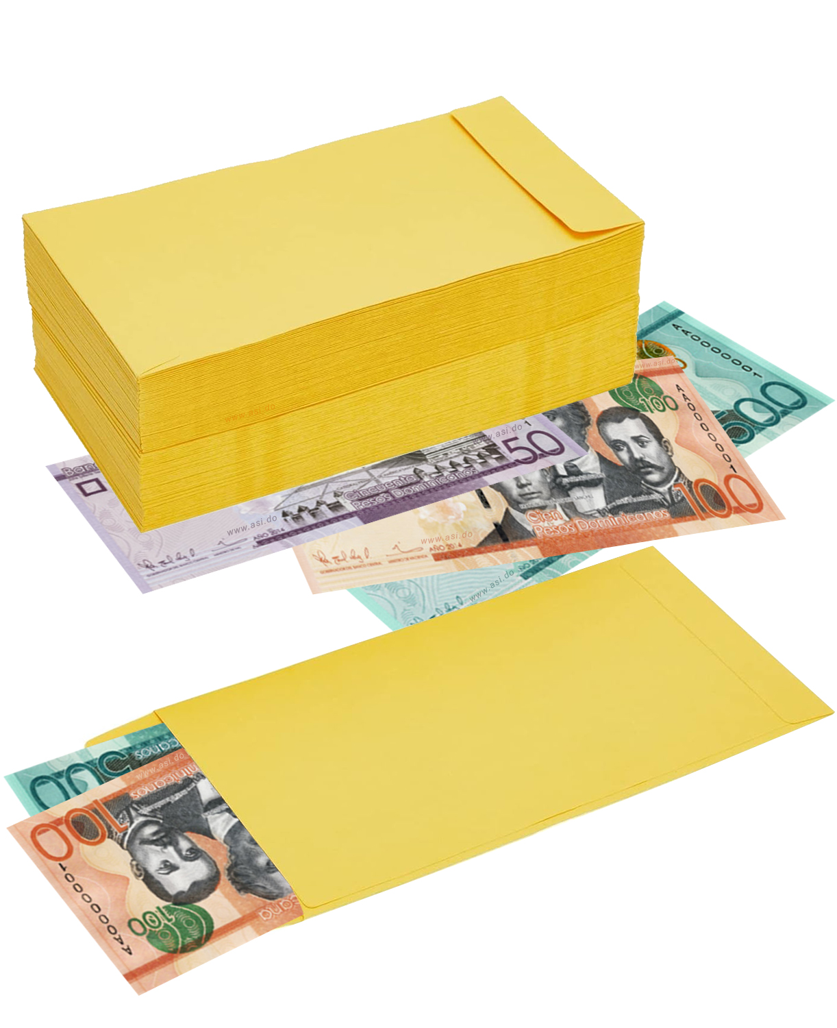 Sobres de Pago #7 (3x6), Color Manila - 500 pcs