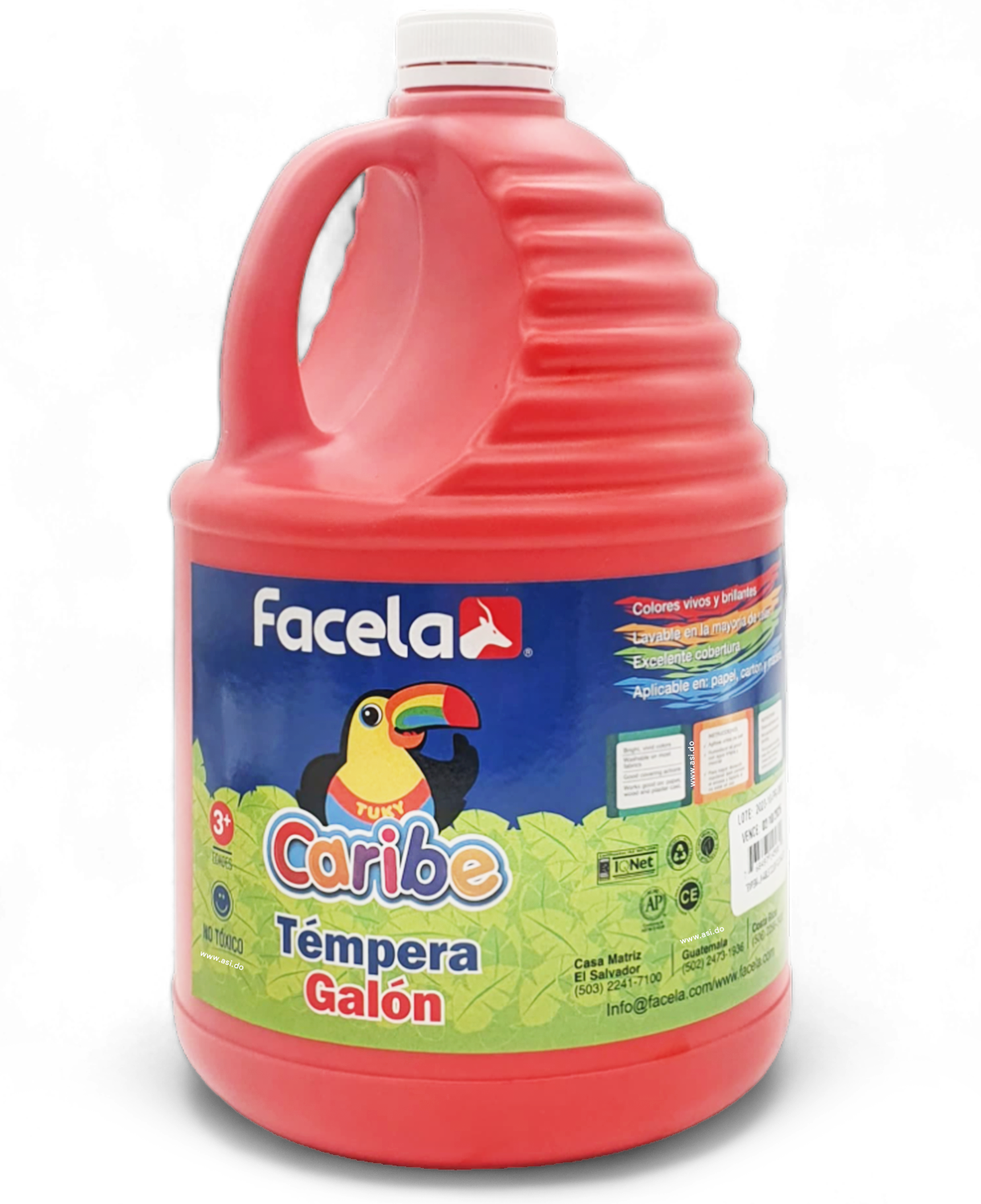 Galón de Pintura Témpera Lavable, Rojo