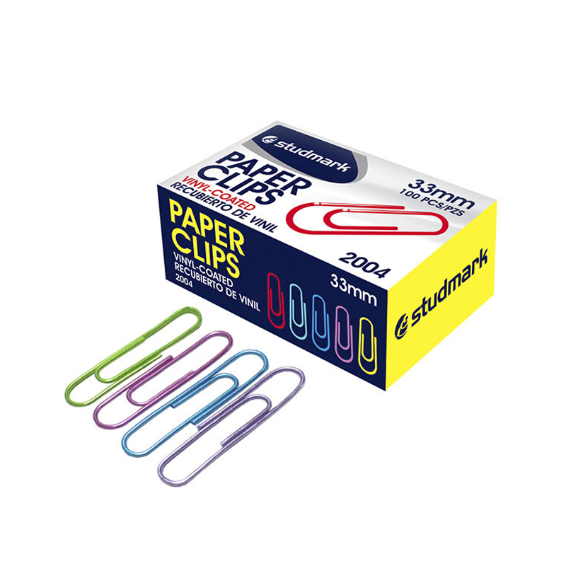 Clips #1 33 Mm Colores 100 Pcs/1 Studmark