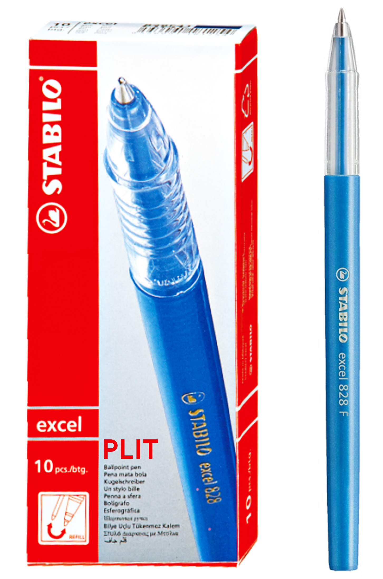 Bolígrafo Stabilo Excel M Azul, 10 Lapiceros #828M41