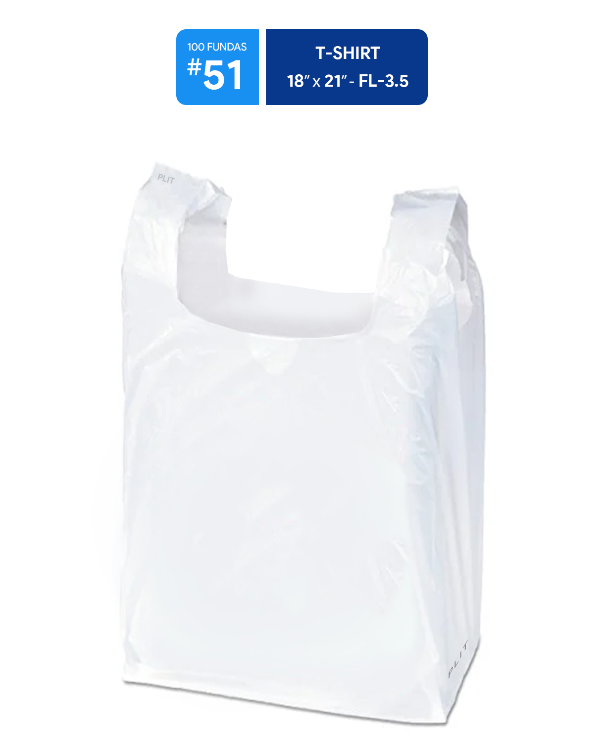 Fundas Plástica tipo T-shirt #51, Blanca