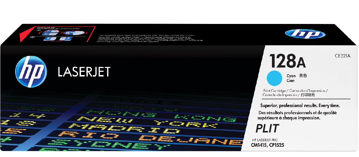 Original: Toner HP 128A (CE321A) Cyan para Impresoras LaserJet Pro CP1525, CM1415