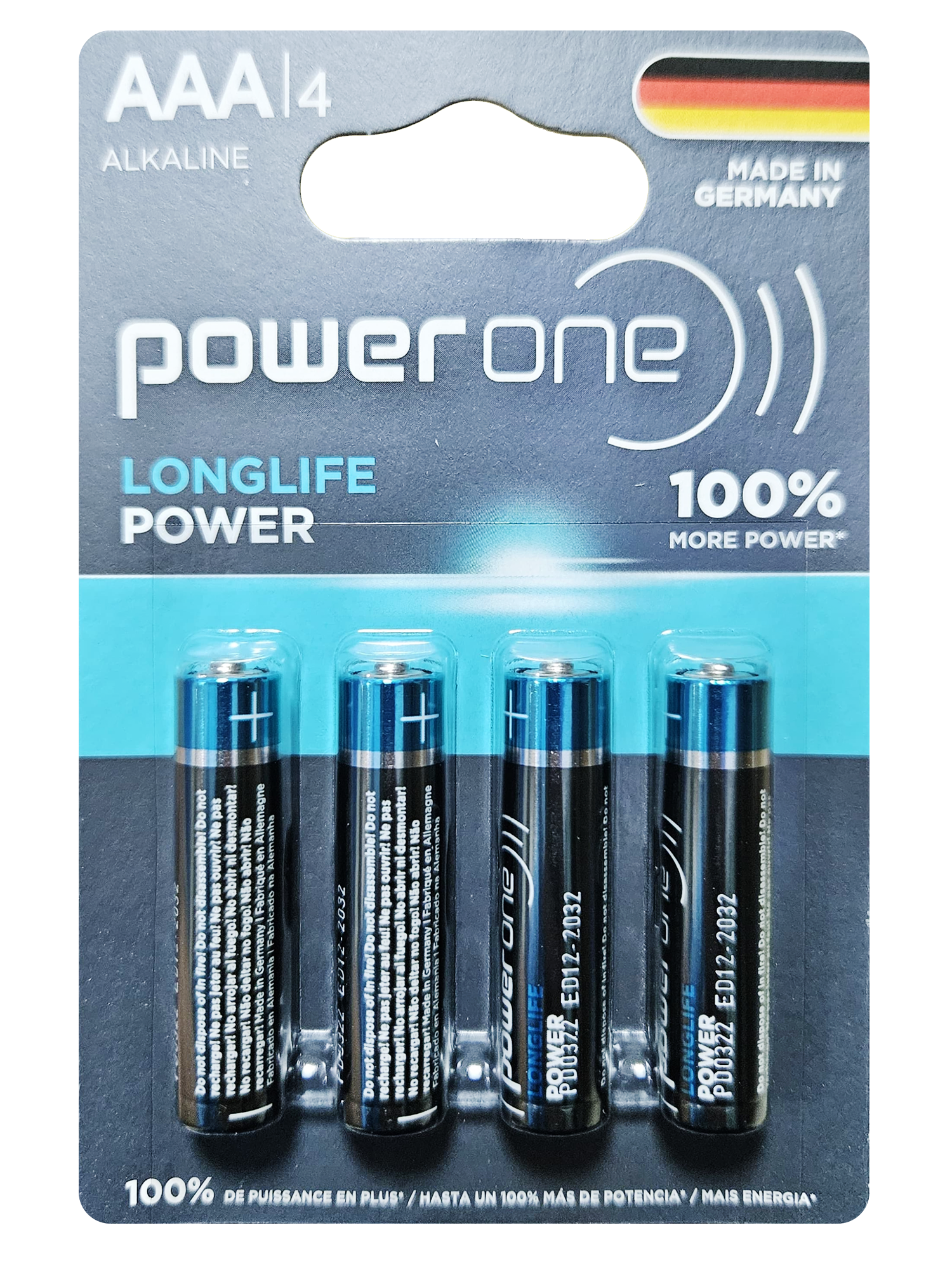 Pila Batería Power One AAA 1.5V Longlife Power LR03, 4 pcs