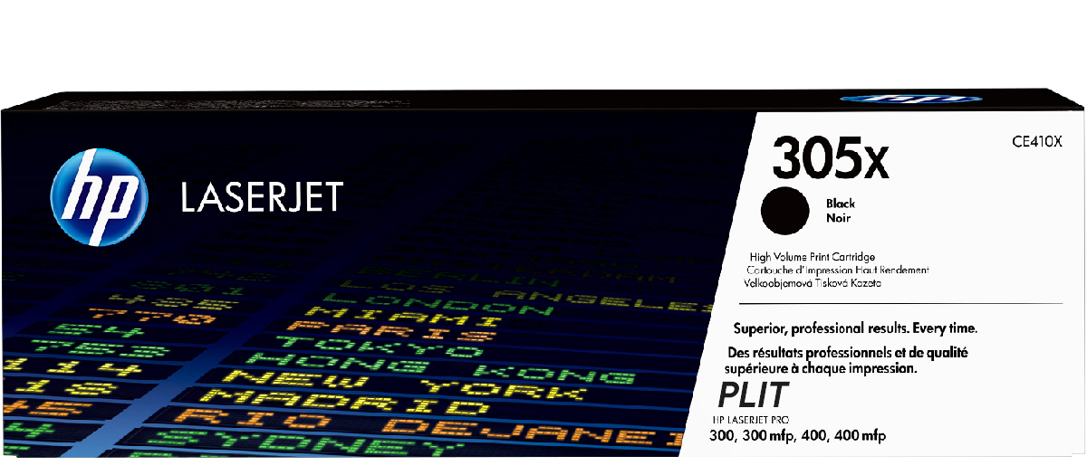 Original: Toner HP 305X (CE410X) Negro para Impresoras Color Laserjet M351A, M375nw, M451, M475