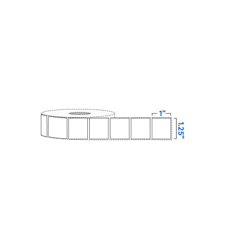 Rollo de Etiquetas 1.25"x 1", 2,300 pcs - Grado: B