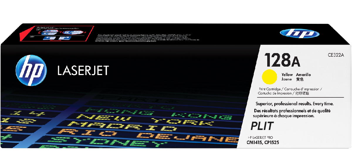 Original: Toner HP 128A (CE322A) Amarillo para Impresoras LaserJet Pro CP1525, CM1415