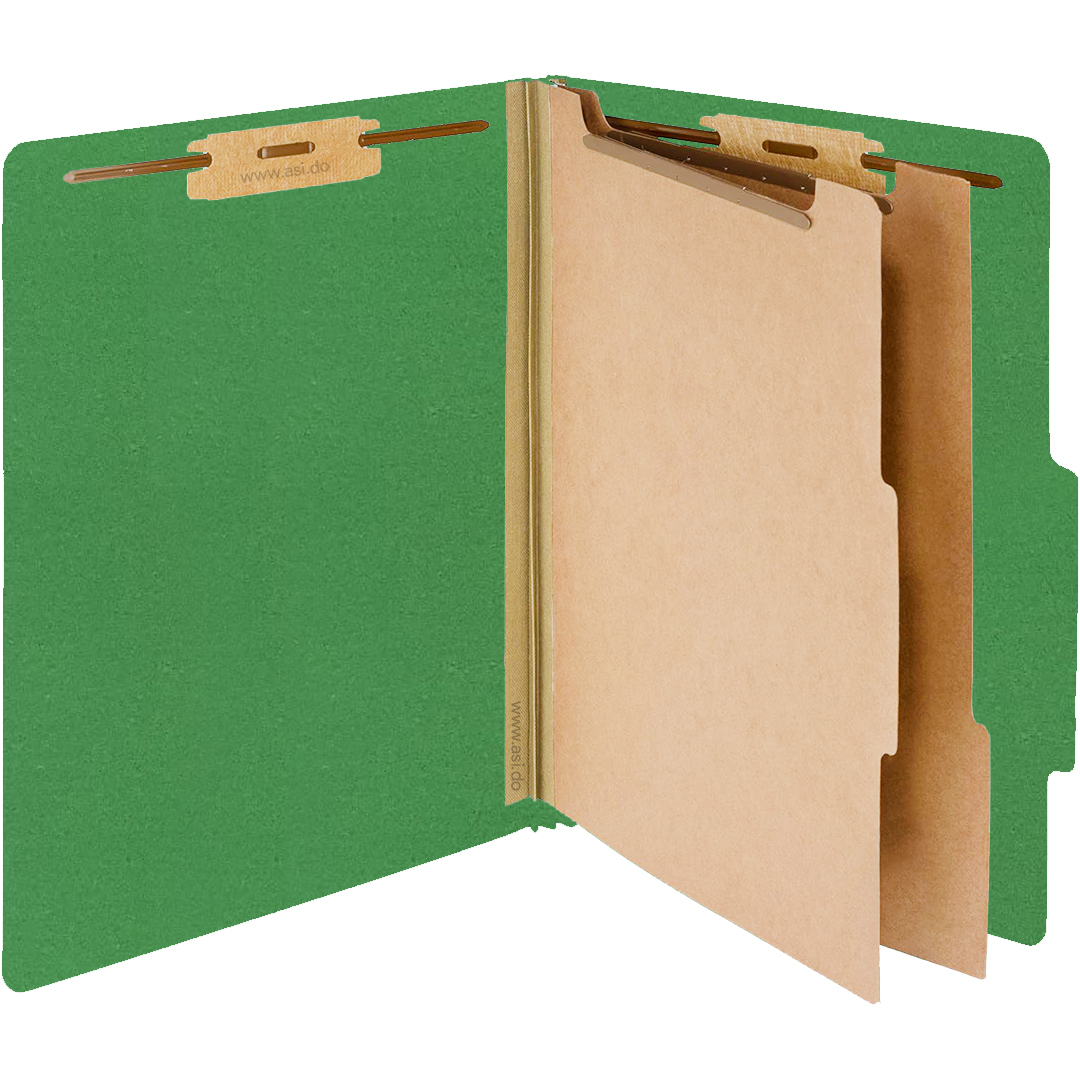 Folders Partition 6 Divisiones, 8.5" x 11" Verde Oscuro