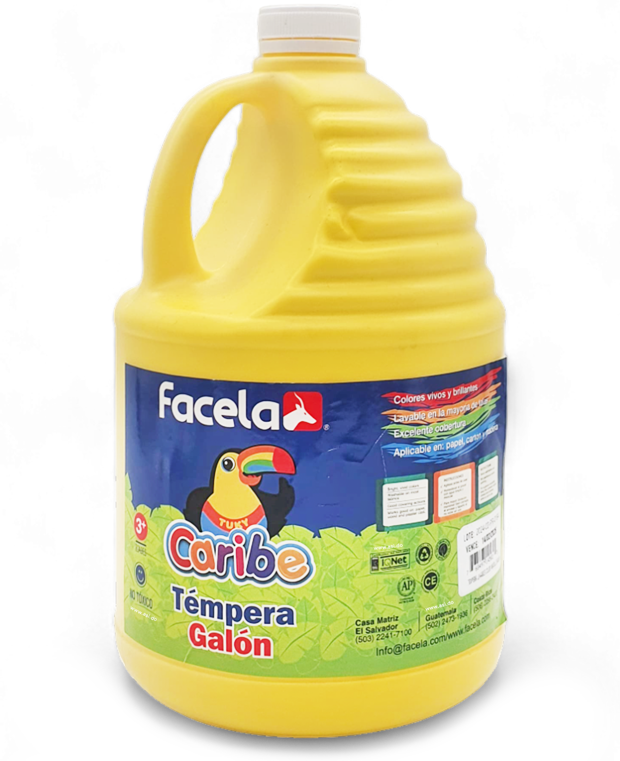 Galón de Pintura Témpera Lavable, Amarillo