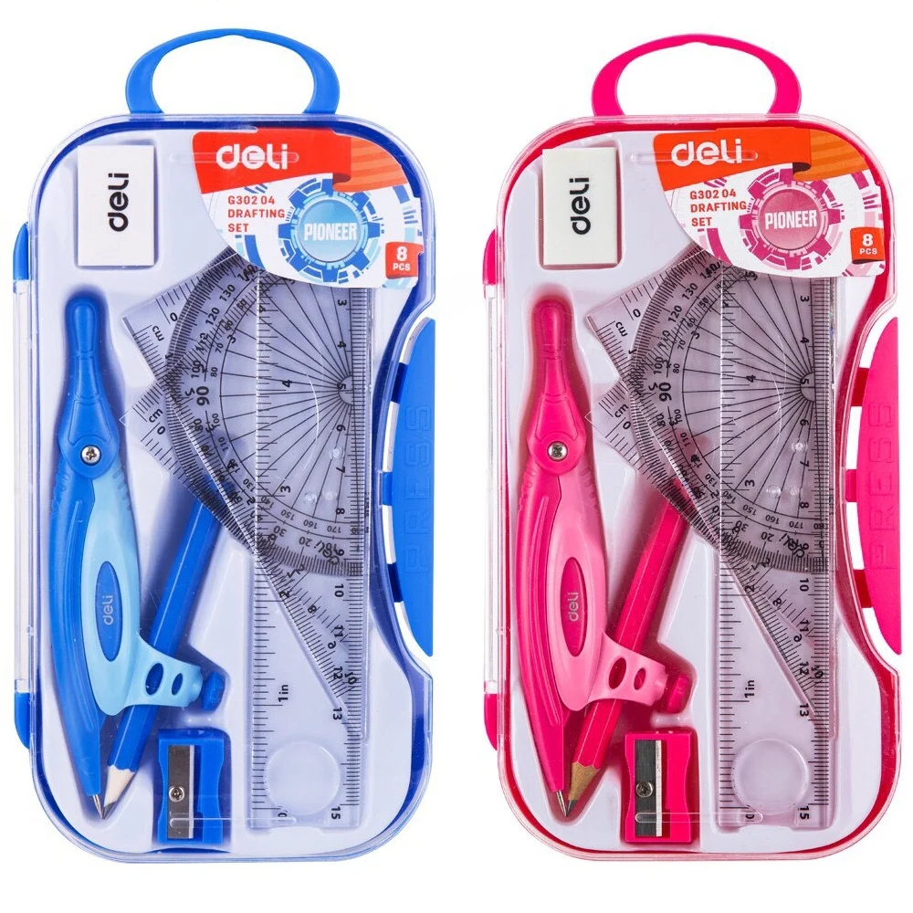 Juego de Estuche Geométrico Escolar, 8 pcs