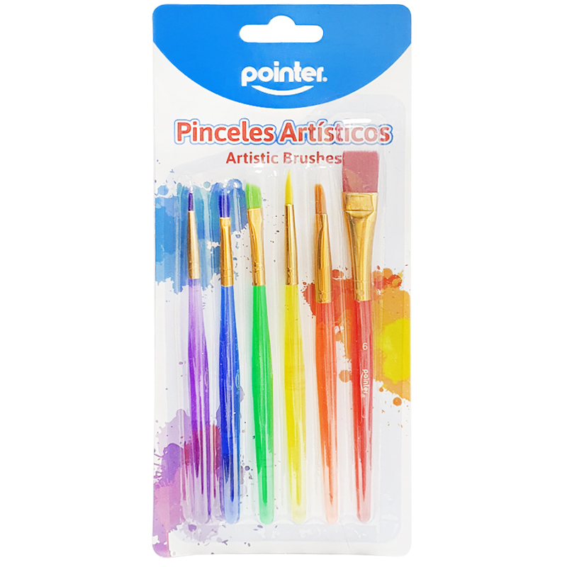 Pinceles Artísticos Planos, 6pcs - Pointer AB-849