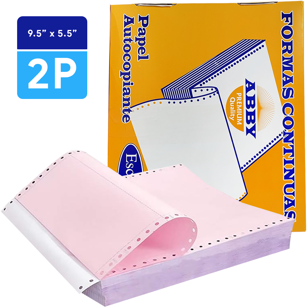 Papel Continuo ABBY 9.5" x 5.5" - 2 Partes NCR