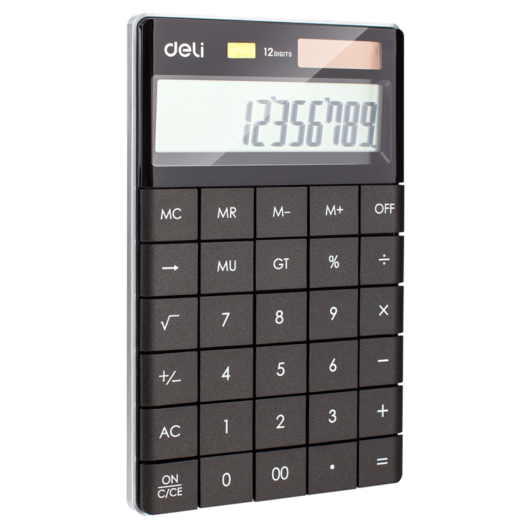 Calculadora 12 Dígitos de Estilo Moderno, Negra