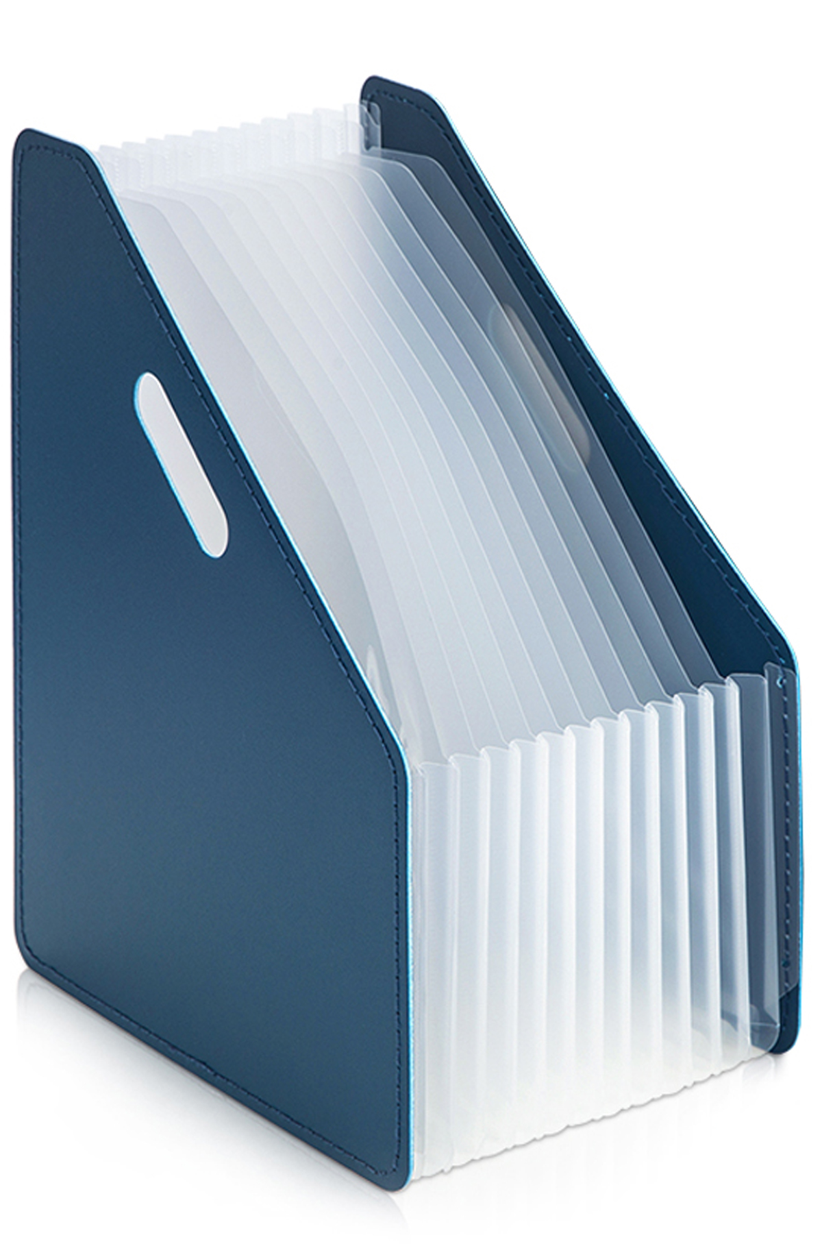 Porta Revista Estilo Archivo Acordeón  A4 13 Divisiones, Azul