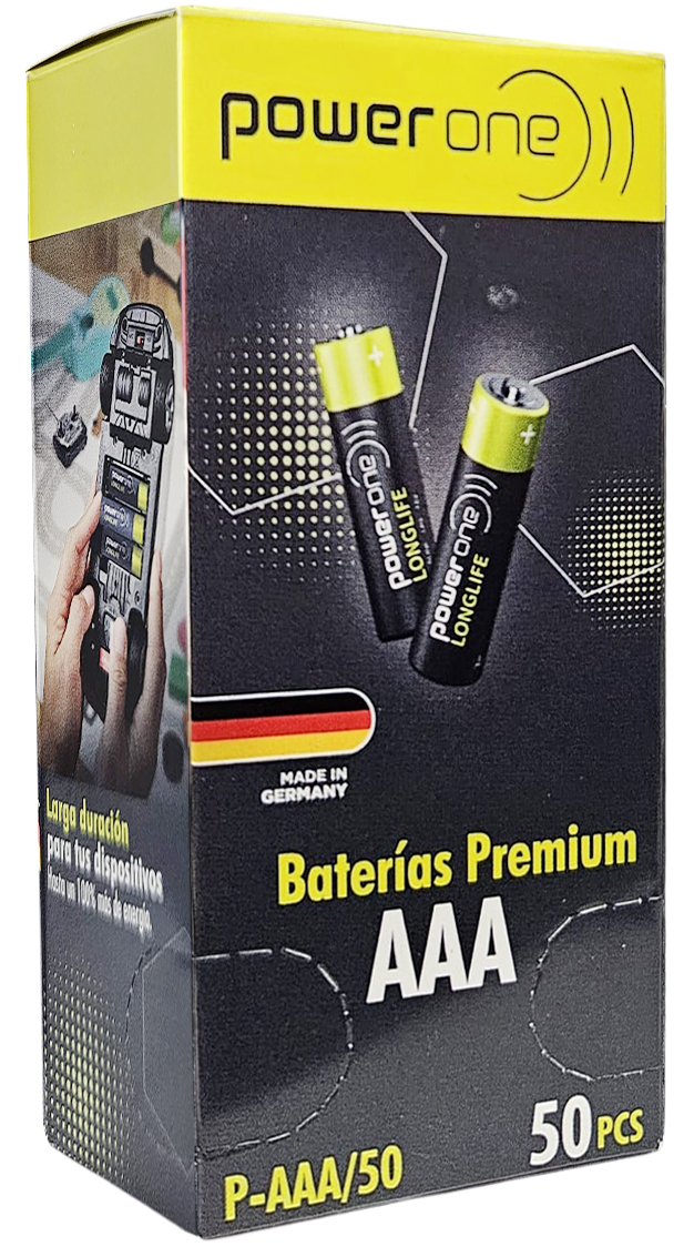 Set de 50 Pilas Baterías Alcalinas Power One AAA LR6 1.5V