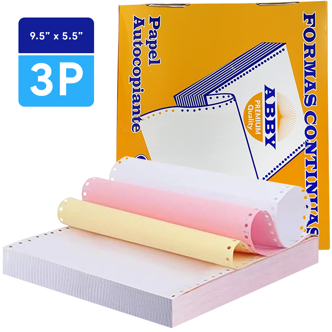 Papel Continuo ABBY 9.5" x 5.5" - 3 Partes NCR