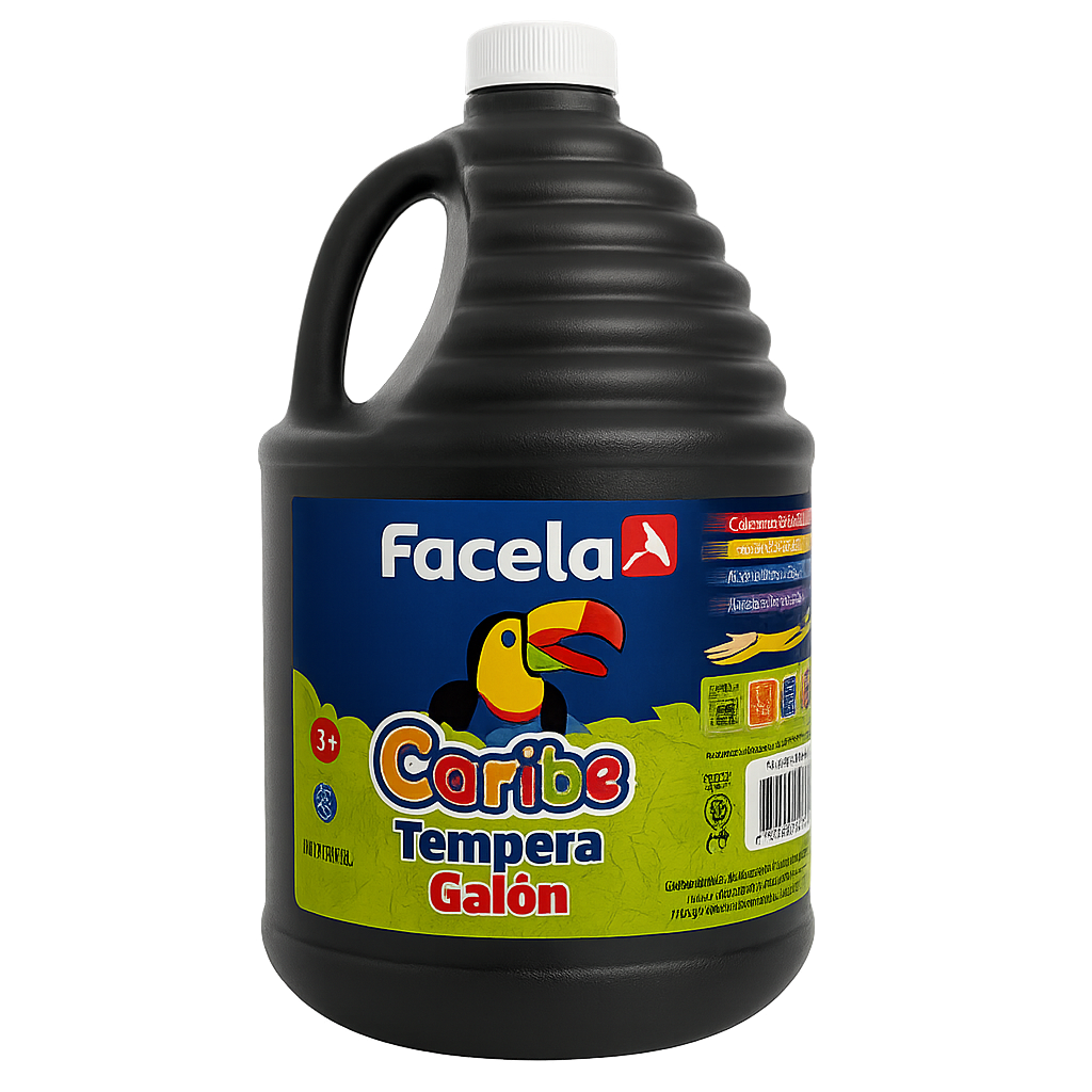 Galón de Pintura Témpera Lavable Facela Caribe, Negra