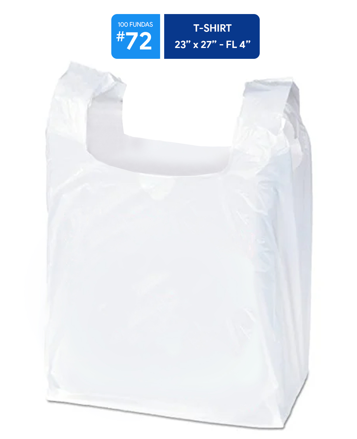 Fundas Plástica tipo T-shirt #72, Blanca