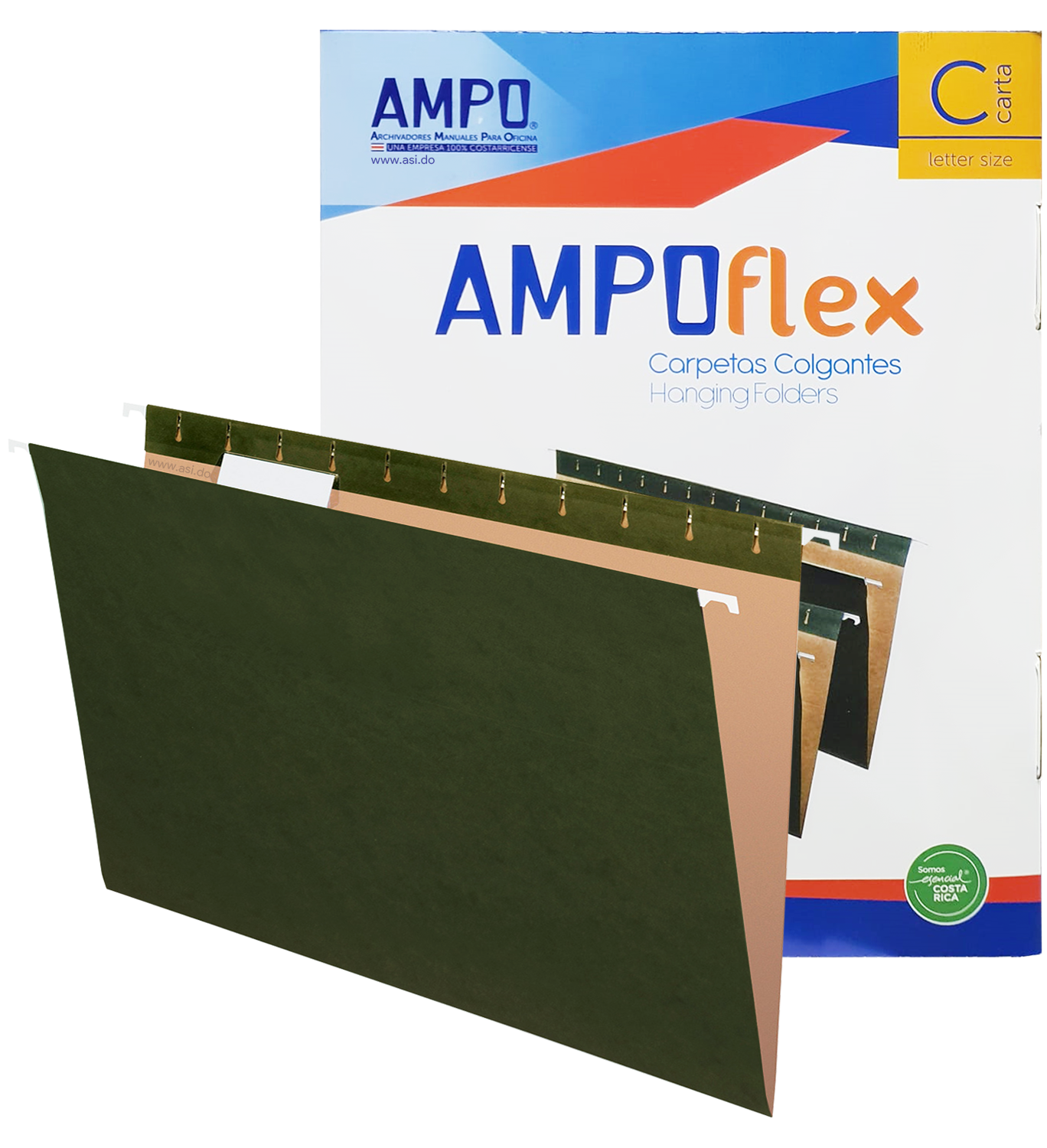 Fólderes Colgantes Pendaflex Carta 8.5" x 11", 25 pcs, Verde - Ampoflex
