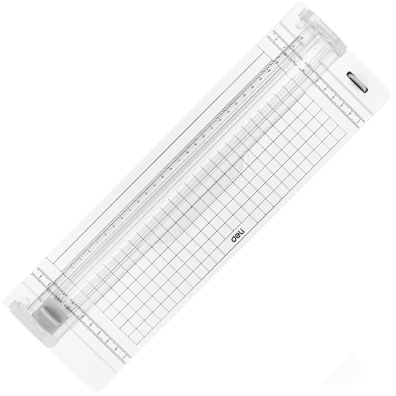 Guillotina con Cuchilla para Papel, Fotos y Manualidades, Blanca - Deli 14251