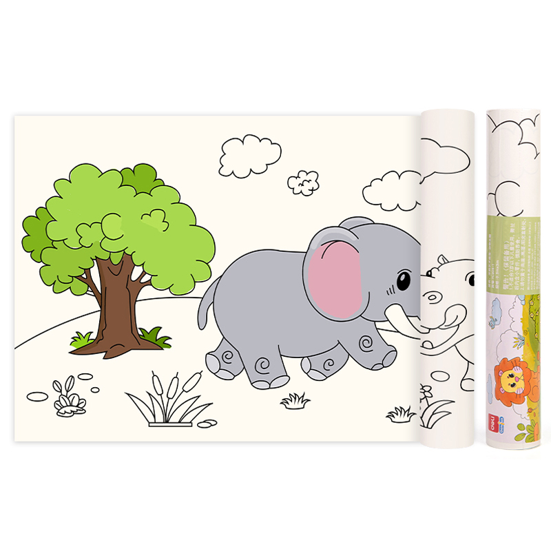 Rollo de Dibujo para Niños, Figuras de Animales
