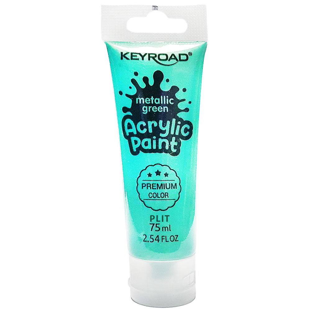 Pintura Acrílica Verde Metálico 75 ml - Keyroad KR-972210