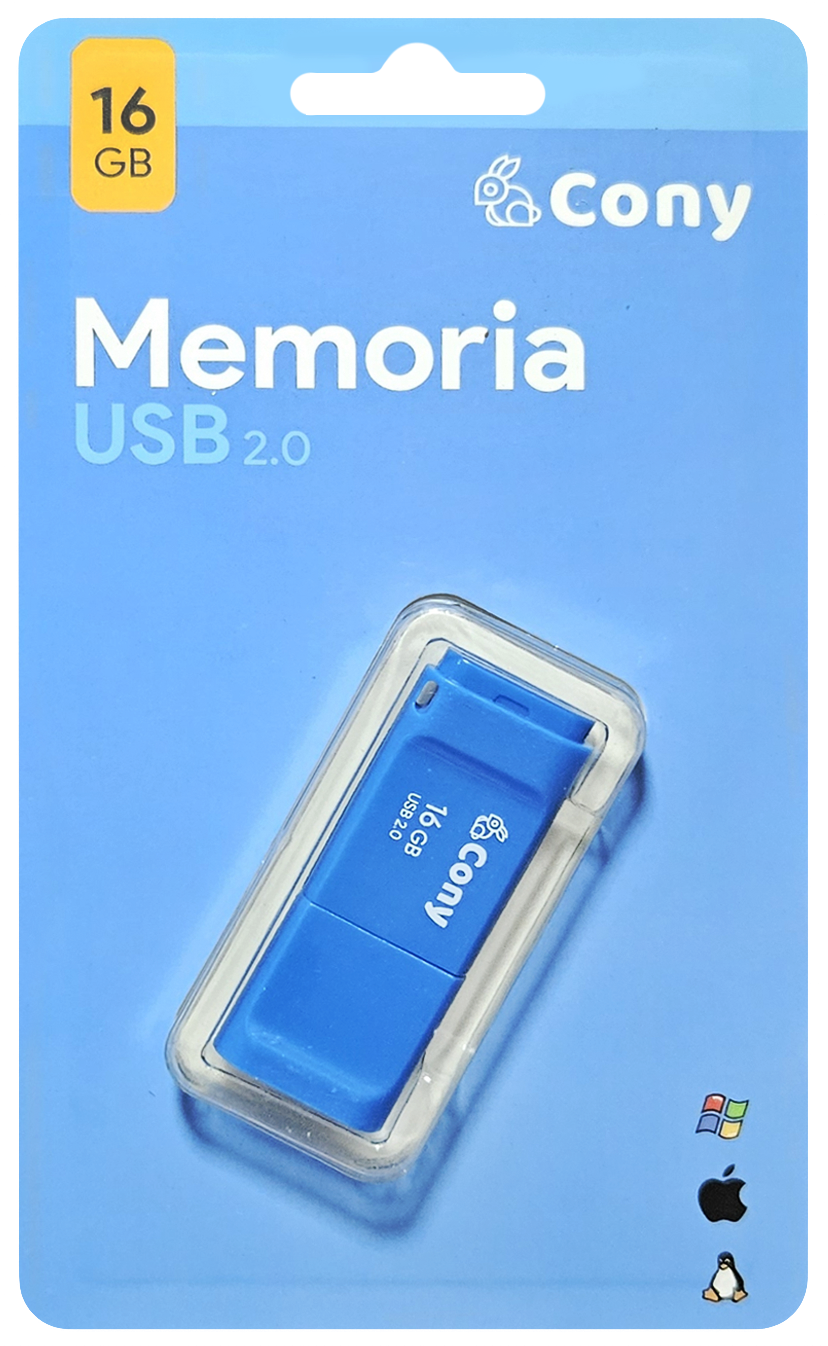 Memoria USB 2.0 CONY 16GB, Azul