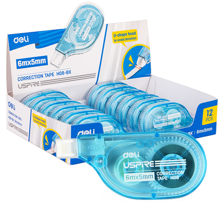 Corrector Seco de Cinta Blanca, 6 metros - Deli Uspire H08-BX