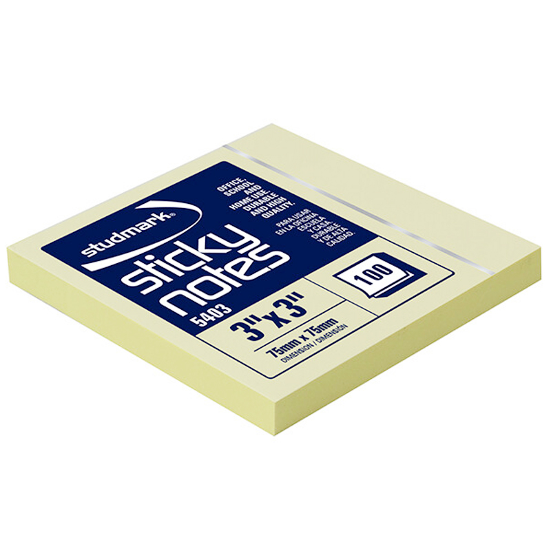 Nota Adhesiva (Post-it) 3x3 Amarillo Pastel - Studmark Sticky Note