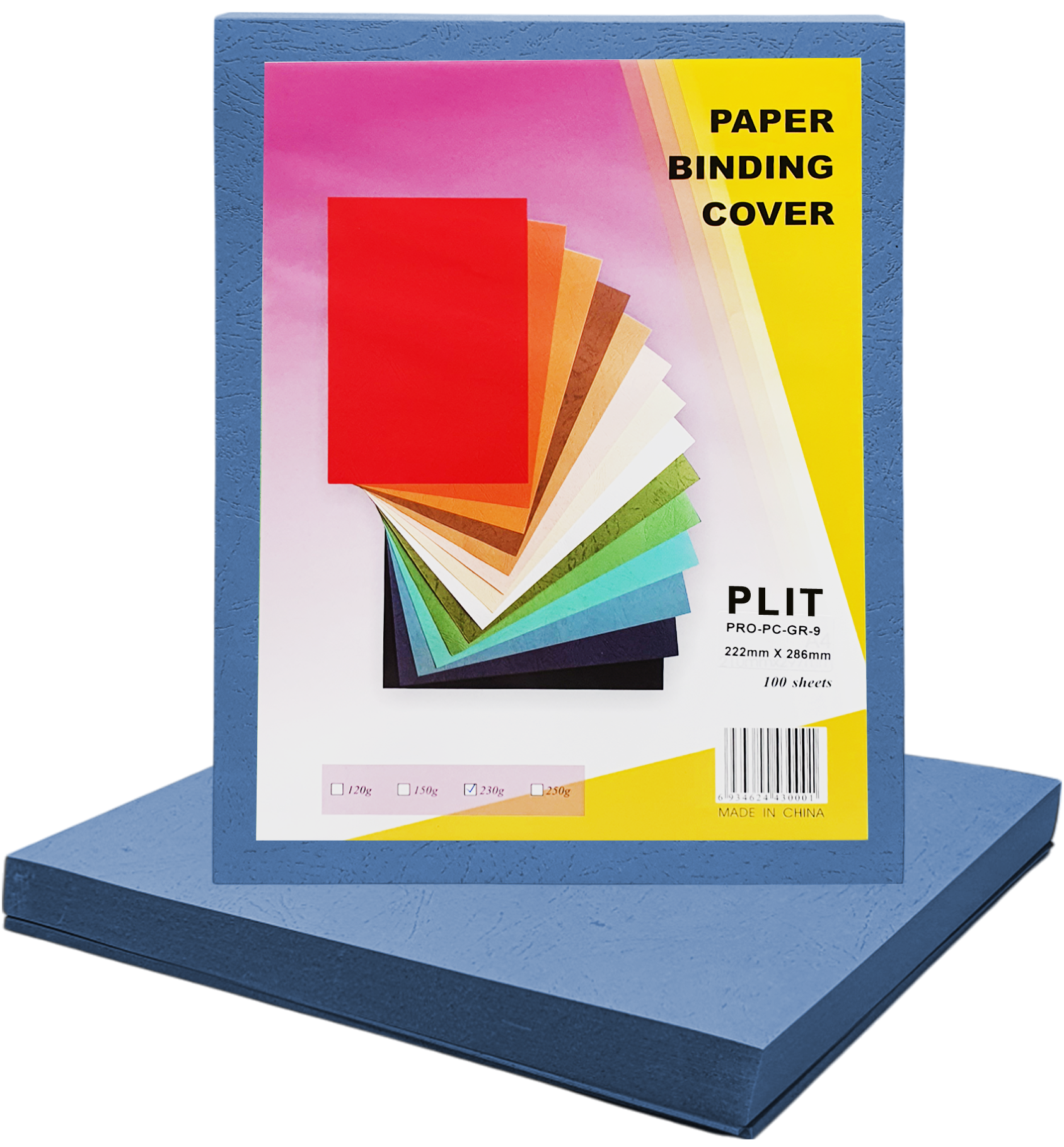 Cubierta de Cartón para Encuadernar, Azul (Paper Binding Cover), 100 pcs
