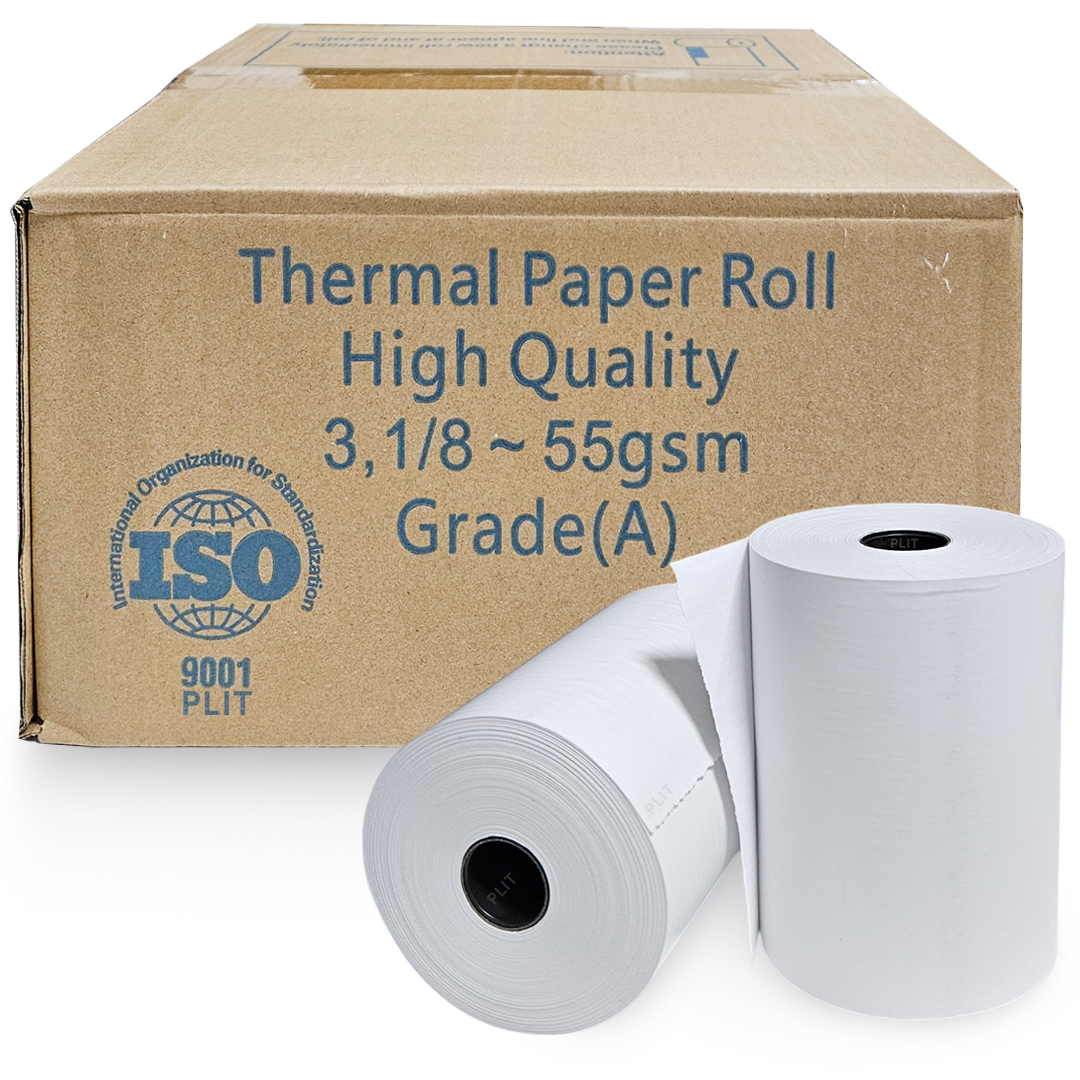 Rollo de Papel Térmico Importado 3 1/8" x 80' para Recibos