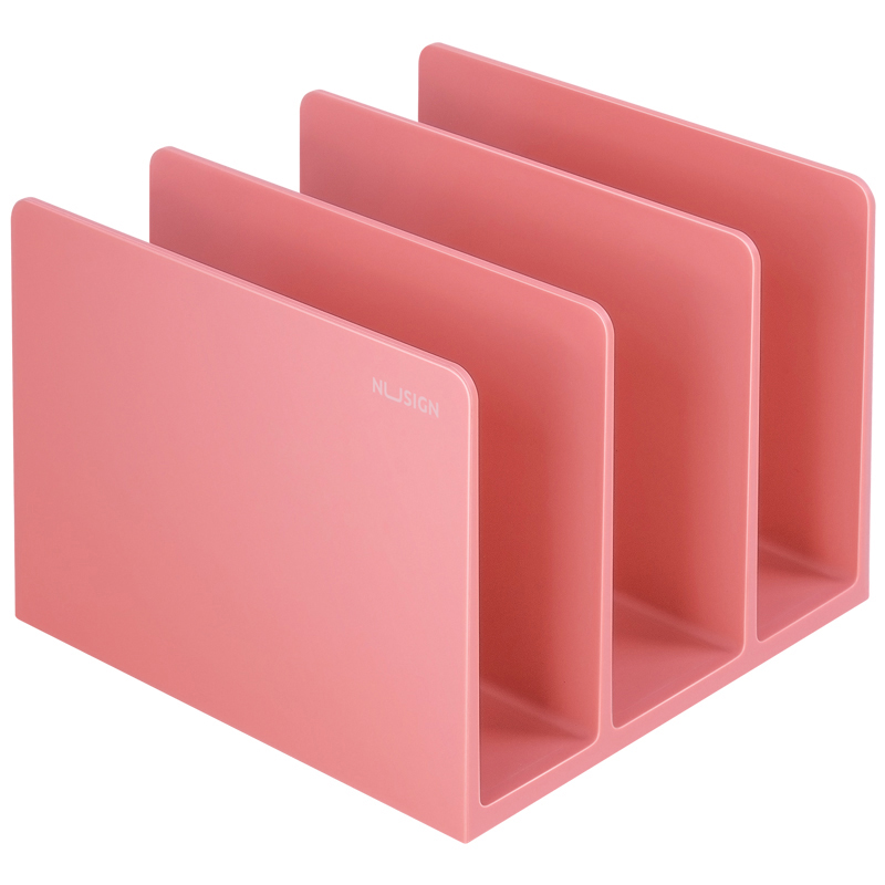Porta Revista Vertical Plástico 3/1, Rosado Pastel - Deli Nusign NS006