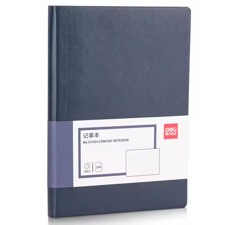 Libreta Rayada con Cubierta de PU Leather Azul,  120 Hojas