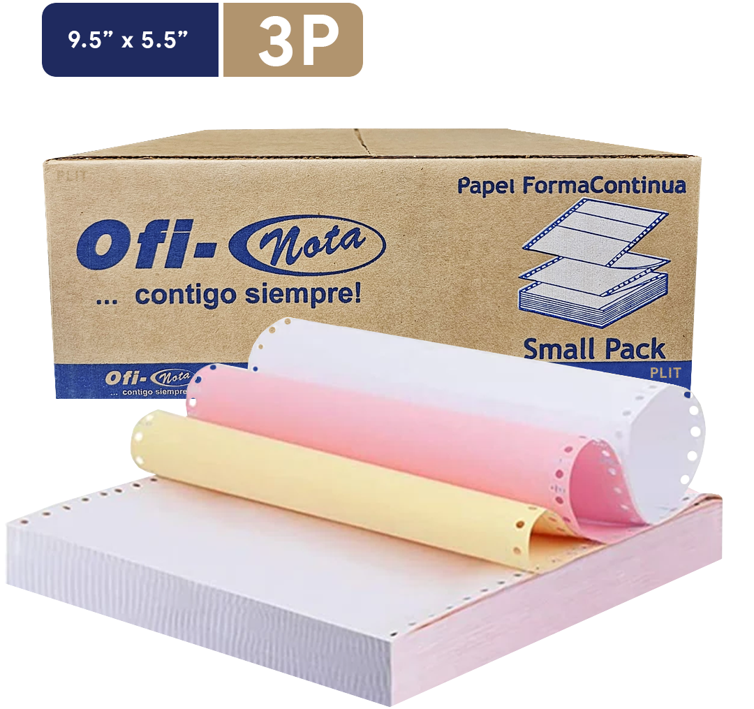 Papel Continuo OFINOTA 9.5" x 5.5" - 3 Partes NCR