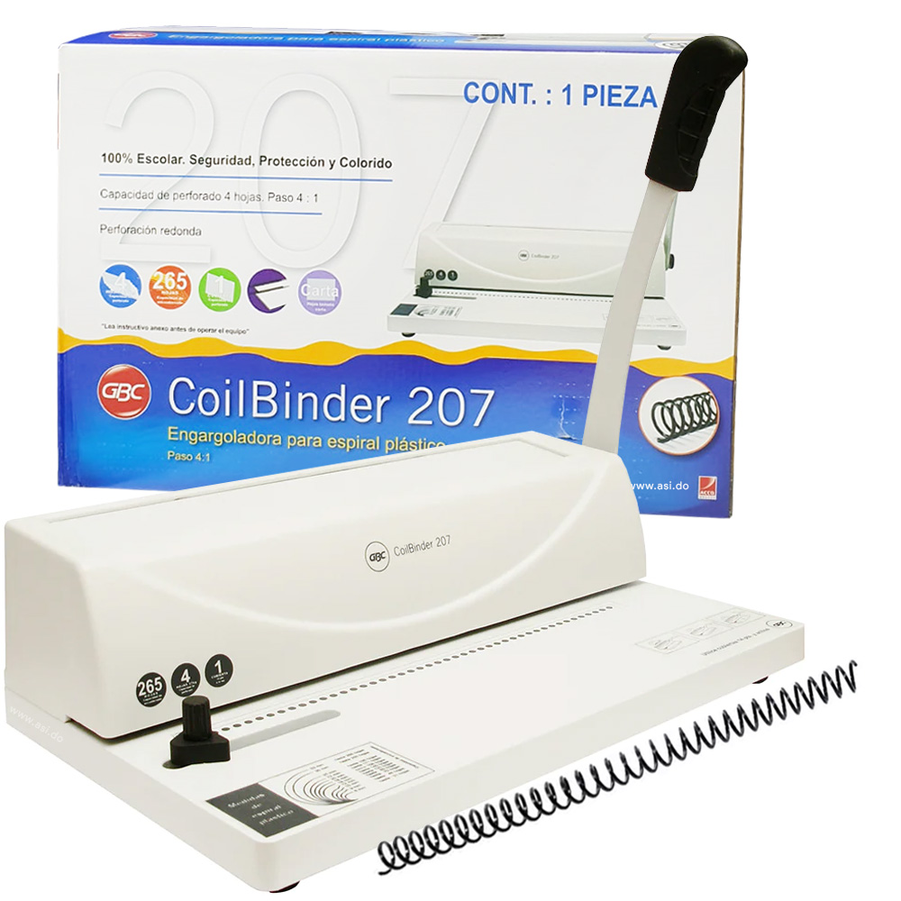 Encuadernadora de Espiral Continuo GBC CoilBinder 207, 265 Hojas - MX0017