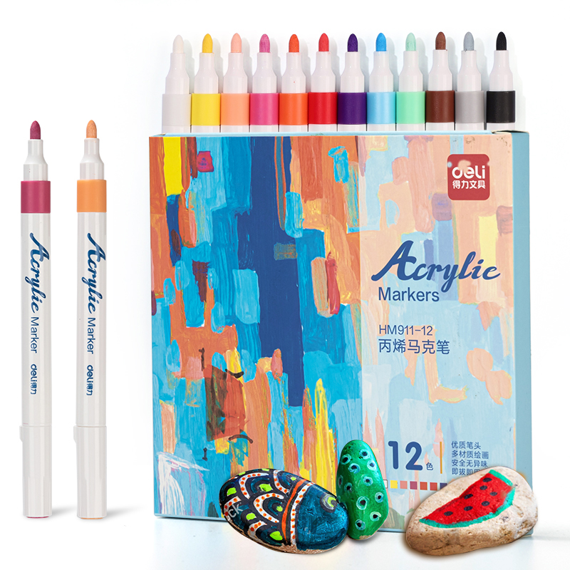 Marcador Acrílico para Dibujo, 12 Colors