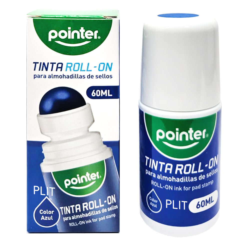 Tinta en Rolo para Almohadilla de Sello  Pointer Roll-On Azul, 60 ml
