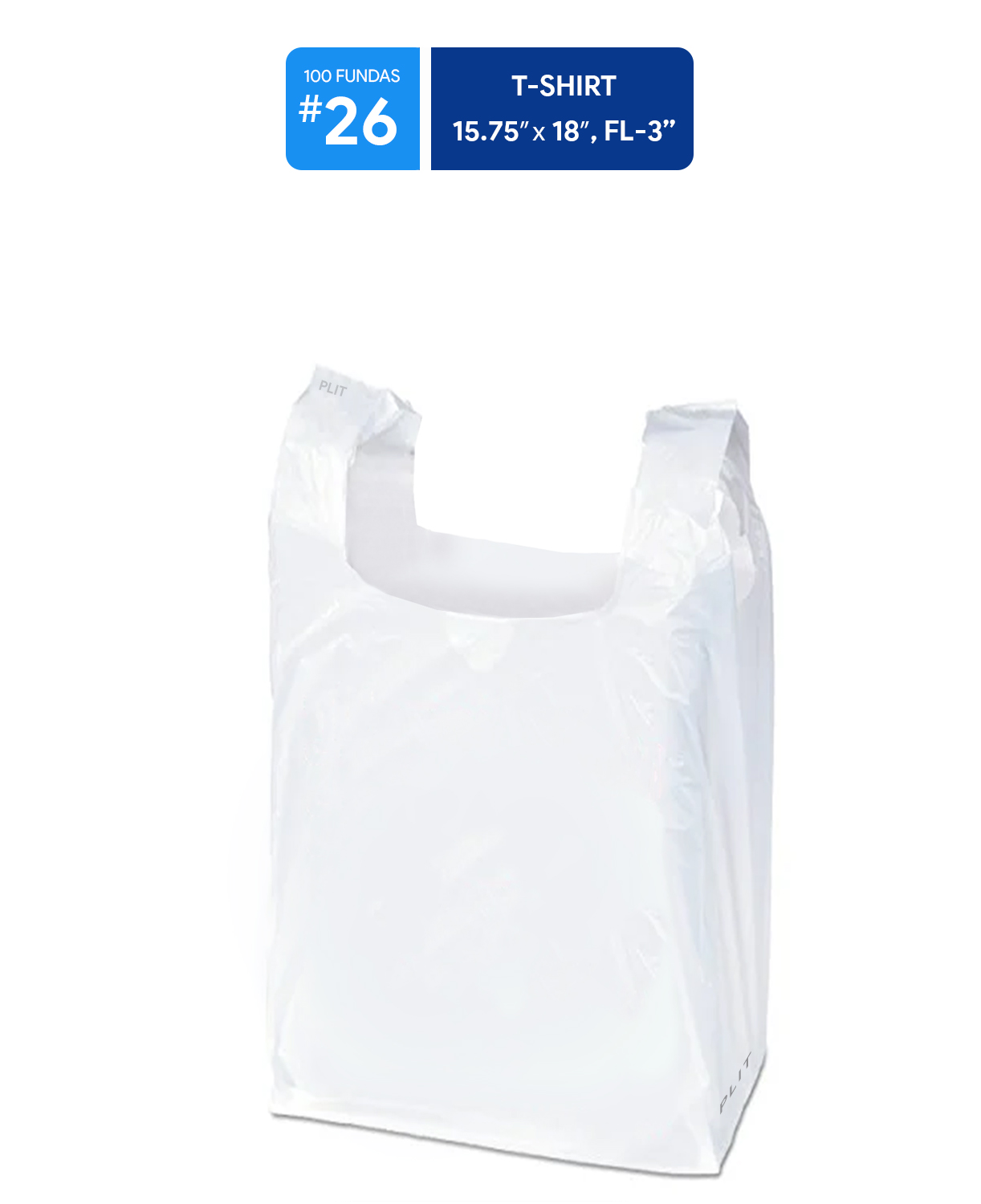 Fundas Plástica tipo T-shirt #26, Blanca