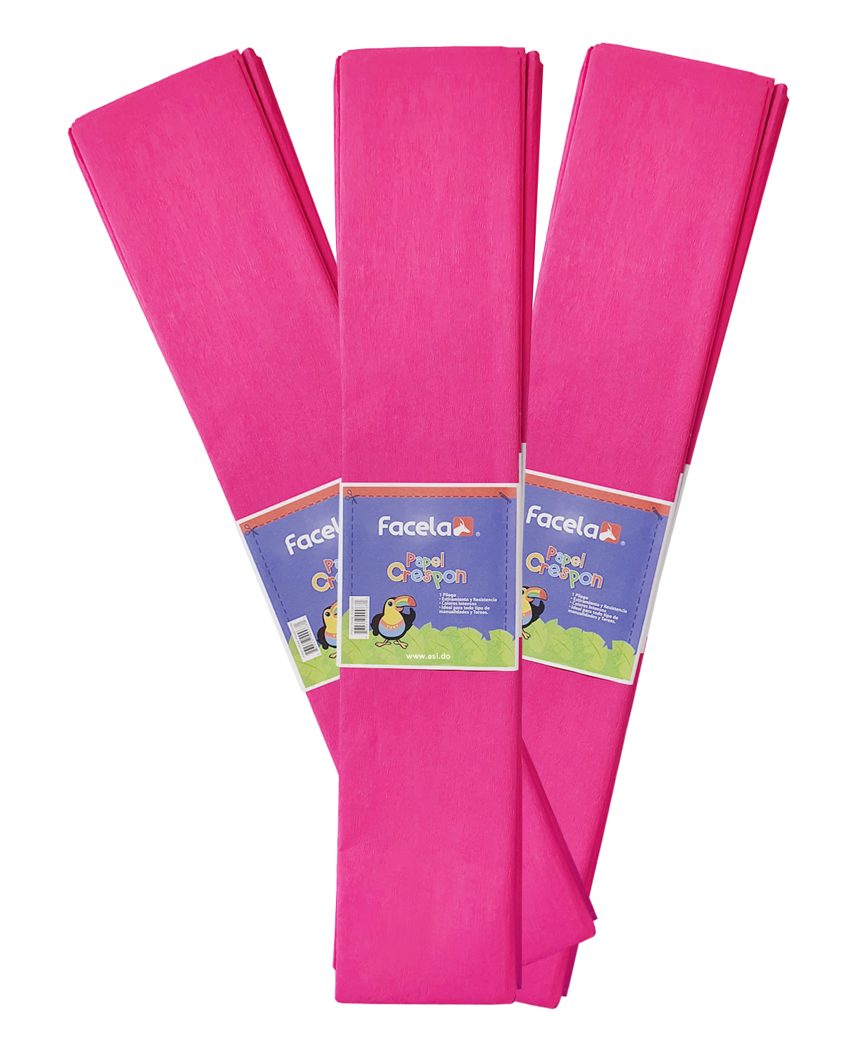 Papel Crepé Rosa Fucsia, 150 cm - 10 pcs