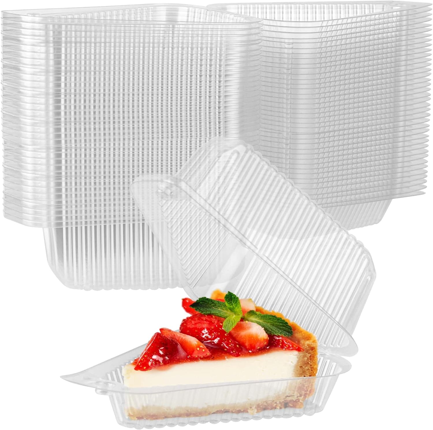 Envase Plástico para Bizcocho Ban Triangular Transparente, 125 Bandejas