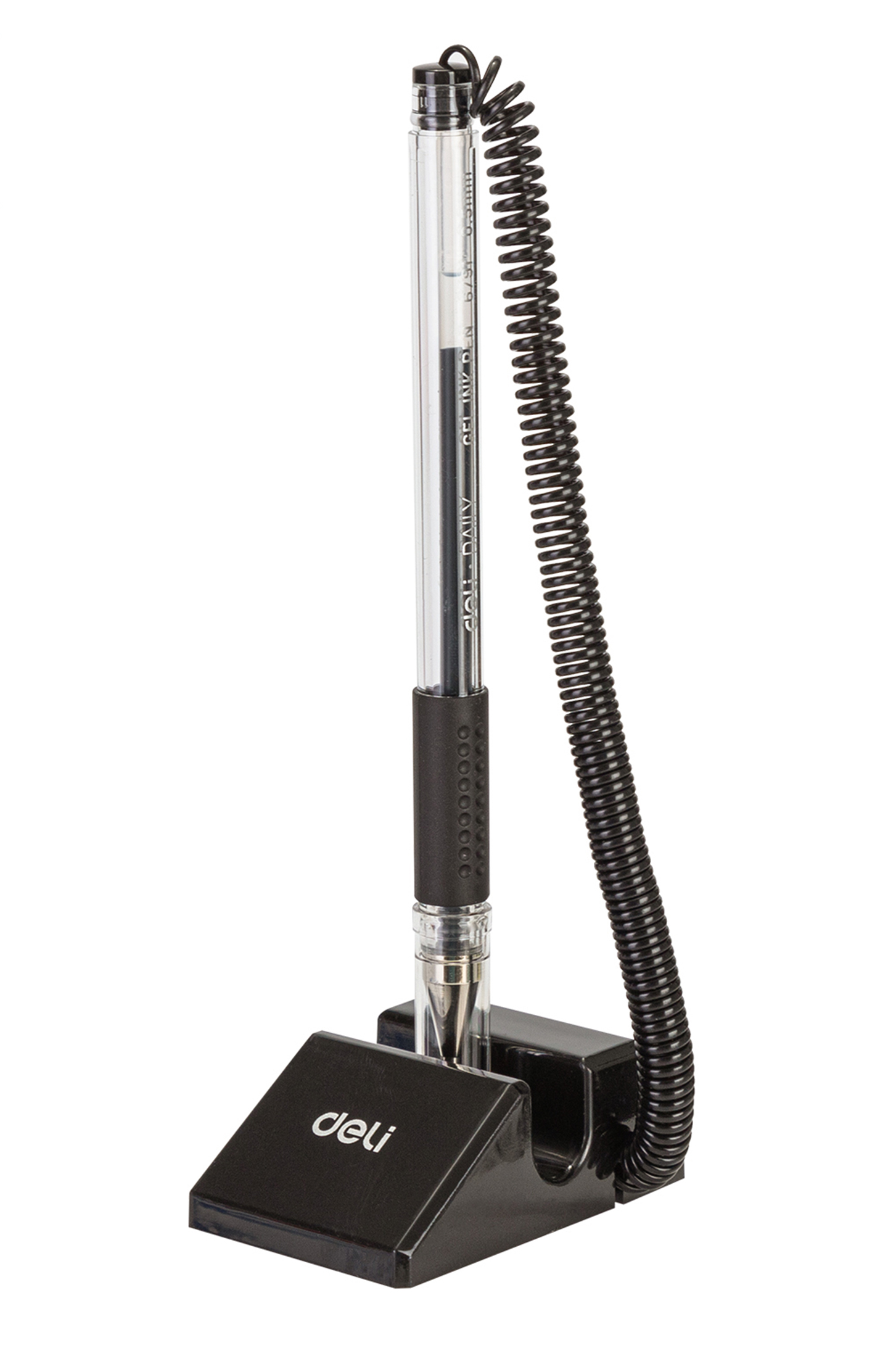 Bolígrafo con Base y Cadena para Recepción 0.5 mm, Negro