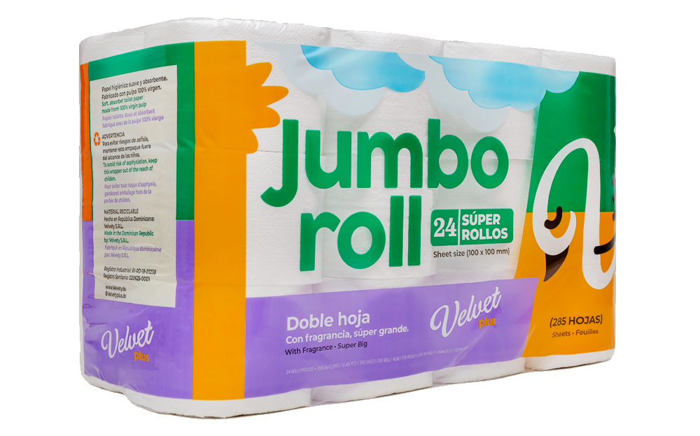 Rollo de Papel Higiénico para Baño Jumbo Roll, 24 pcs