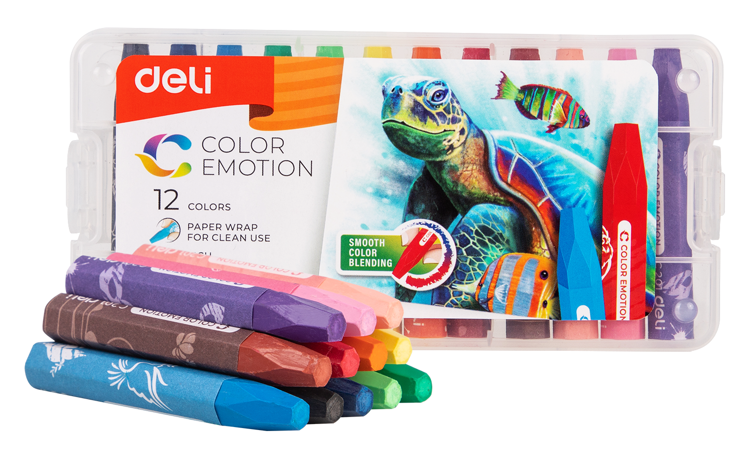 Crayones de Pastel al Óleo, 12 Colores - Deli Color Emotion C20104