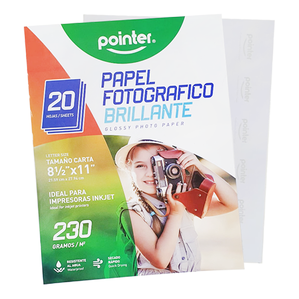 Papel Fotográfico 8 ½" x 11" Brillante, 230 gr - Pointer