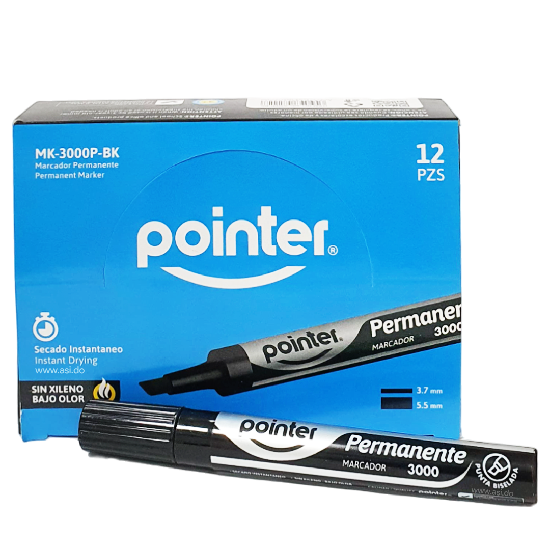 Marcador Permanente Grueso, Negro - Pointer MK-3000P