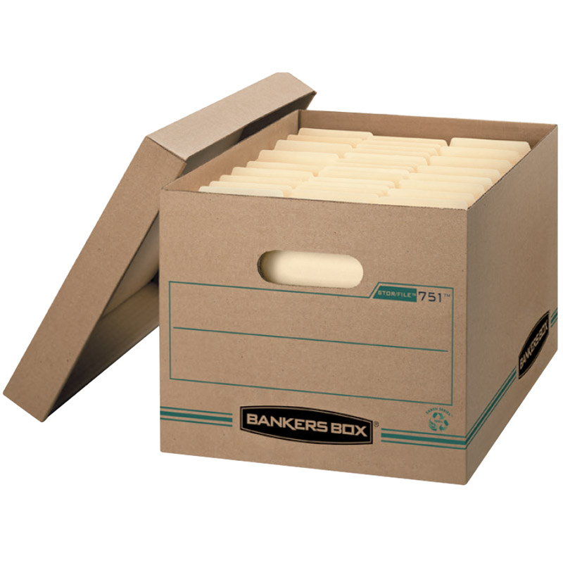 Caja de Cartón para Archivos Muertos, Kraft - 10" x 12" x 15" - Bankers Box 751