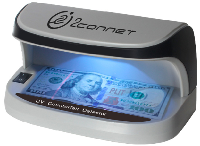 Lámpara Detectora de Dinero Falso Portable 2Connet 2C-DBF9 Detector UV LED